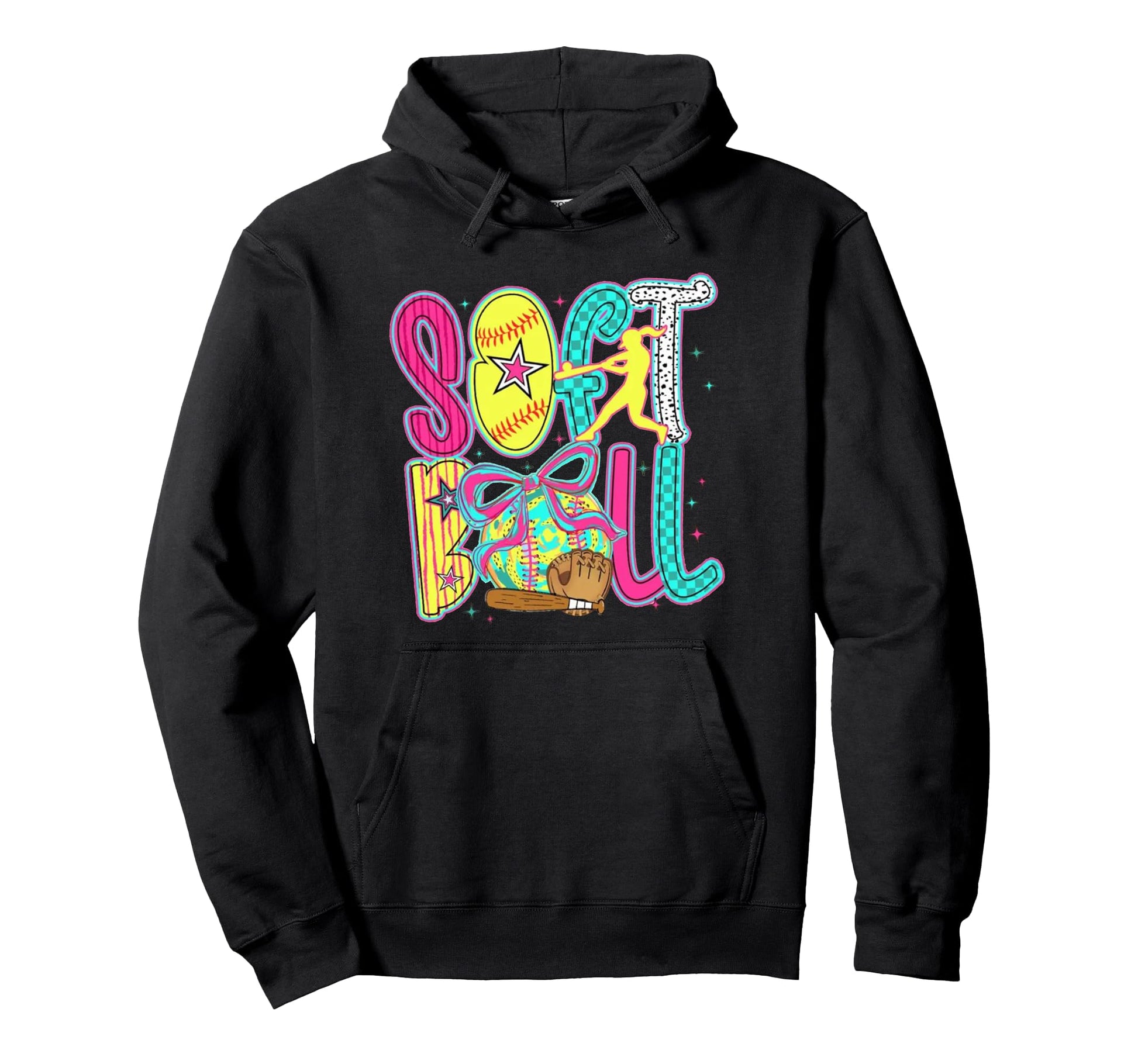 Softball Coquette Game Day Coquette Hoodie - Aesthetic Graphic for Adults - T-Shirt, Sweatshirt, Hoodie