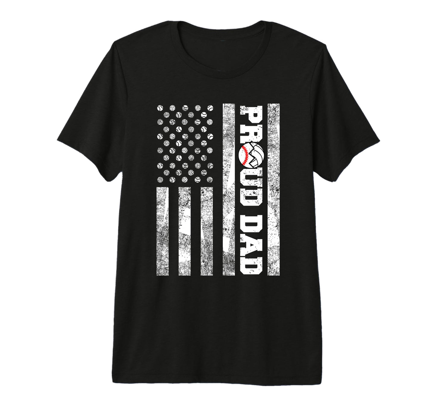 Mens Proud Dad American Flag T-Shirt - Casual Everyday Wear Men Women - T-Shirt, Sweatshirt, Hoodie