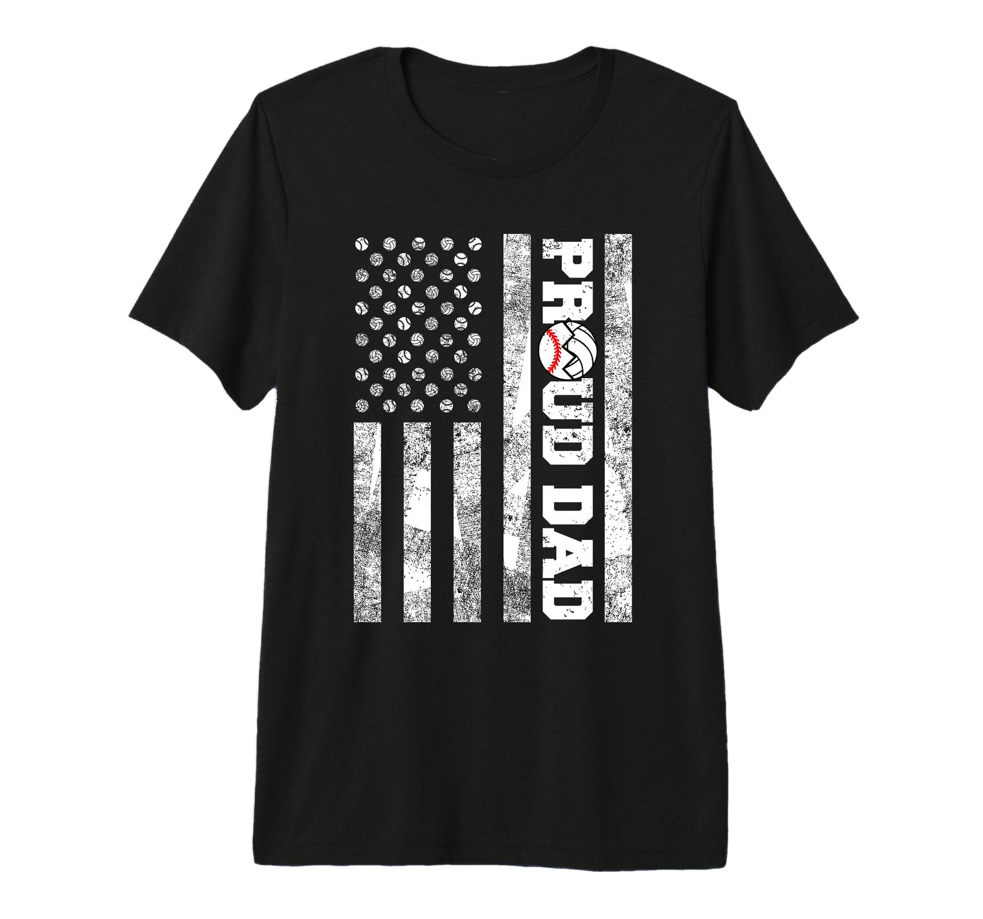 Mens Proud Dad American Flag T-Shirt - Casual Everyday Wear Men Women - T-Shirt, Sweatshirt, Hoodie