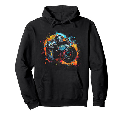 Camera Photography Watercolor Art Hoodie - Graphic Print Men Women - T-Shirt, Sweatshirt, Hoodie