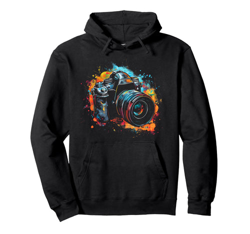 Camera Photography Watercolor Art Hoodie - Graphic Print Men Women - T-Shirt, Sweatshirt, Hoodie