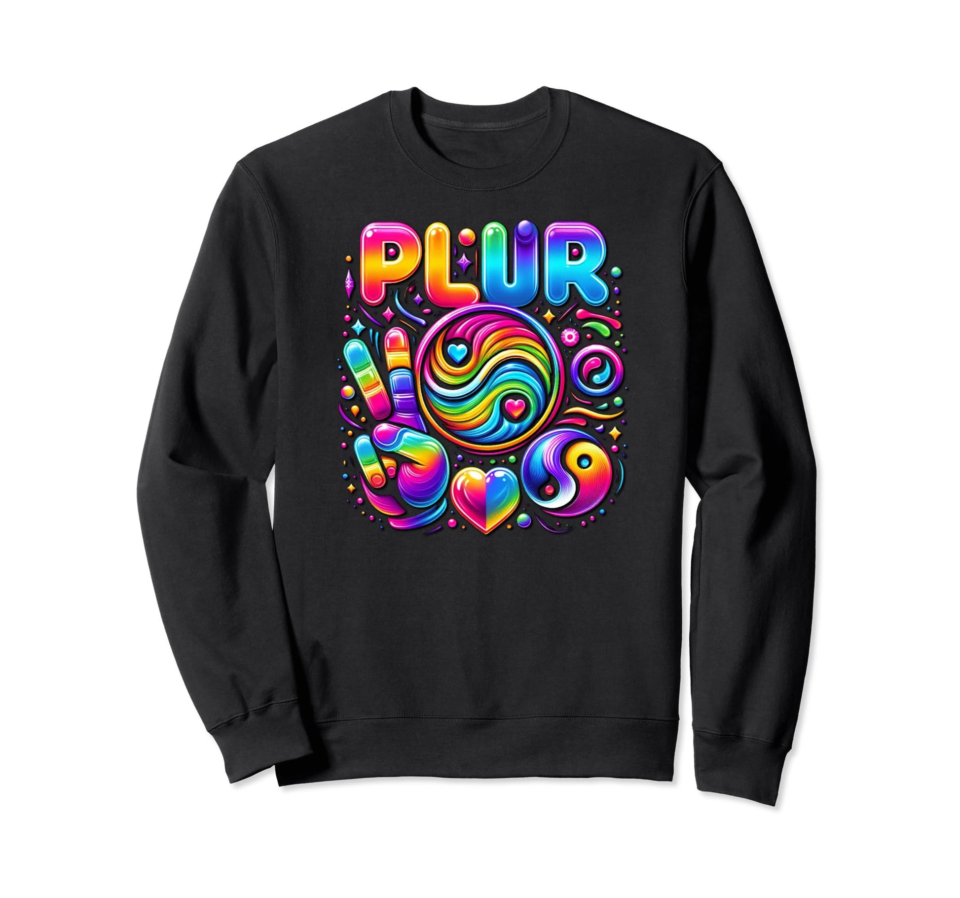 Plur Edc Edm Rave Dance Music Sweatshirt - Custom Art Print for Adults - T-Shirt, Sweatshirt, Hoodie