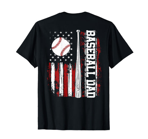 Patriotic Baseball Dad Us Flag Fathers Day T-Shirt - Trendy Graphic Unisex - T-Shirt, Sweatshirt, Hoodie