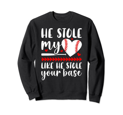 He Stole My Heart Baseball Sweatshirt - Custom Art Print Men Women - T-Shirt, Sweatshirt, Hoodie