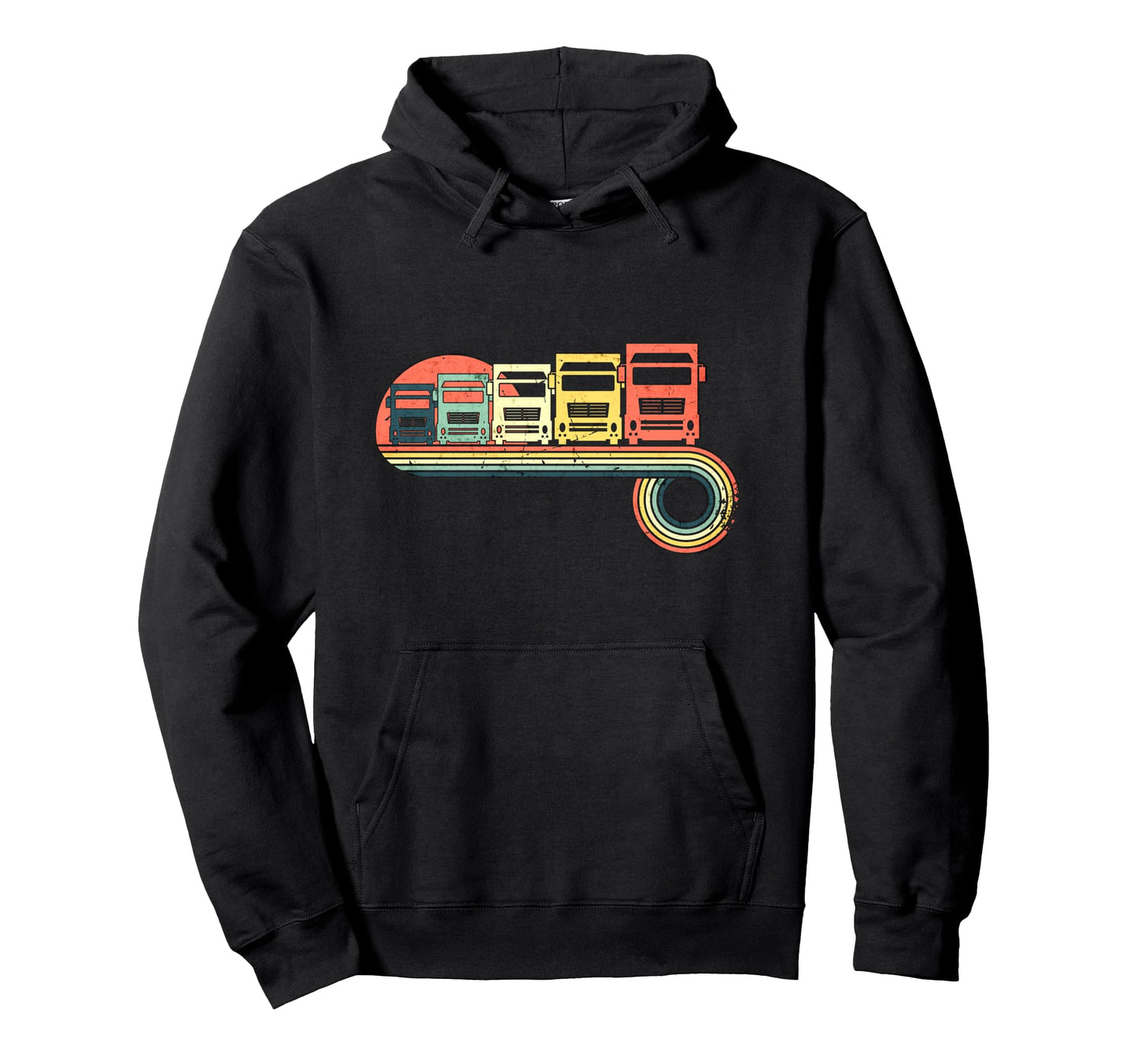 Truck Sunset Rainbow Hoodie - Unique Graphic for Adults - T-Shirt, Sweatshirt, Hoodie