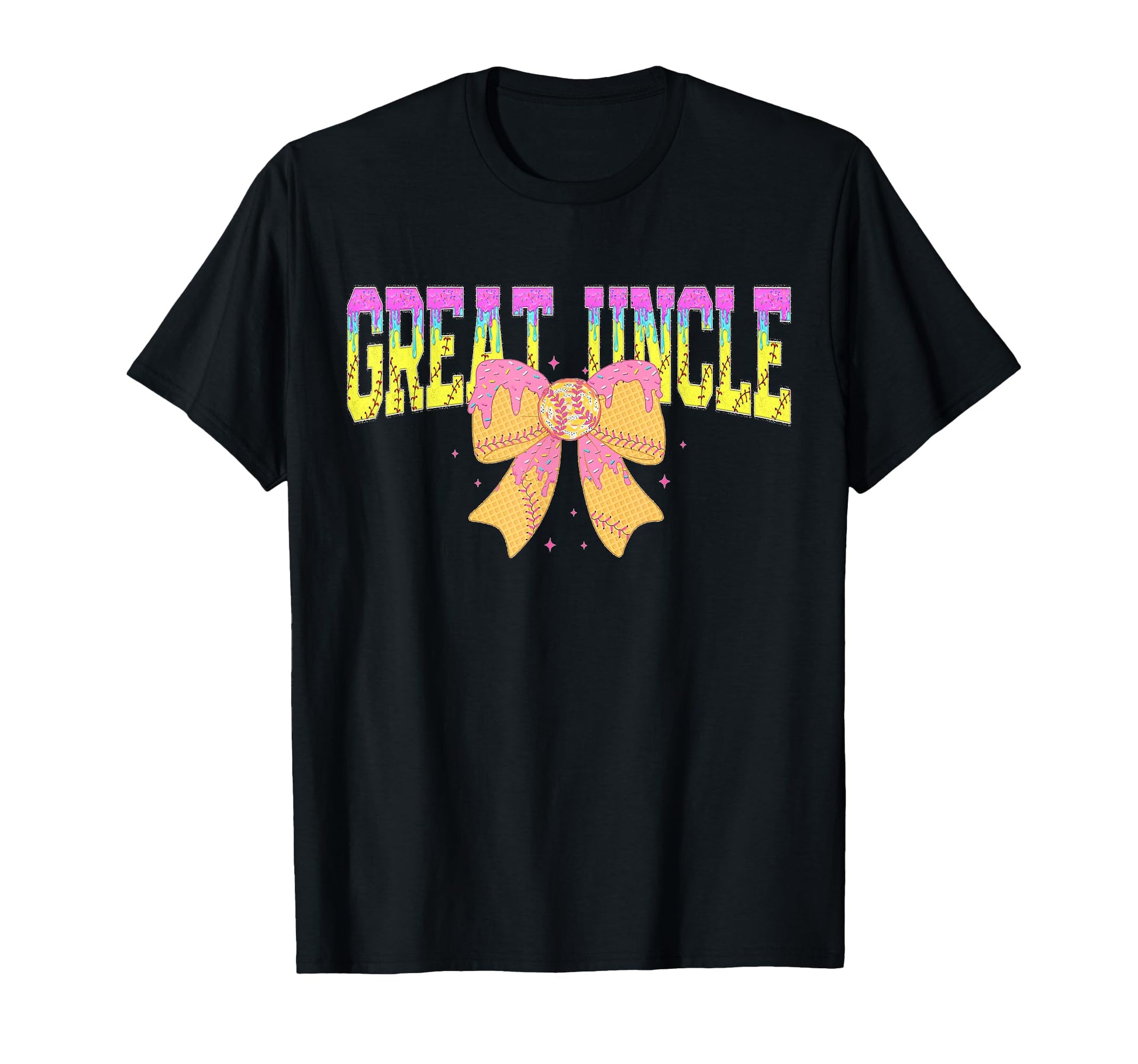 Softball Great Uncle Ice Cream Drip T-Shirt - Aesthetic Graphic for Adults - T-Shirt, Sweatshirt, Hoodie