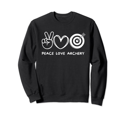Peace Love Archery Archery Lover Sweatshirt - Streetwear Style for Adults - T-Shirt, Sweatshirt, Hoodie