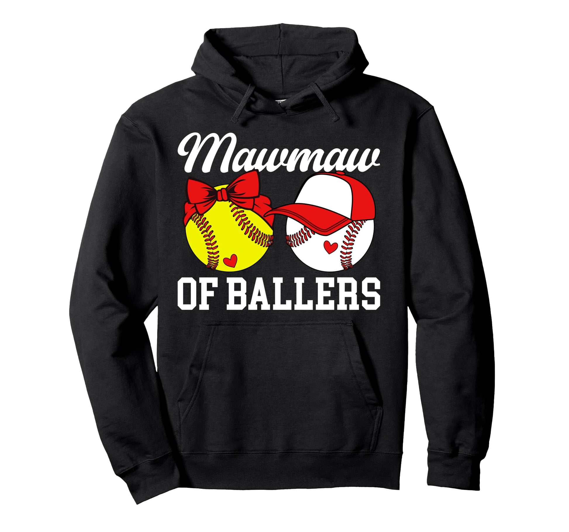 Mawmaw Ballers Baseball Softball Hoodie - Minimalist Print for Adults - T-Shirt, Sweatshirt, Hoodie