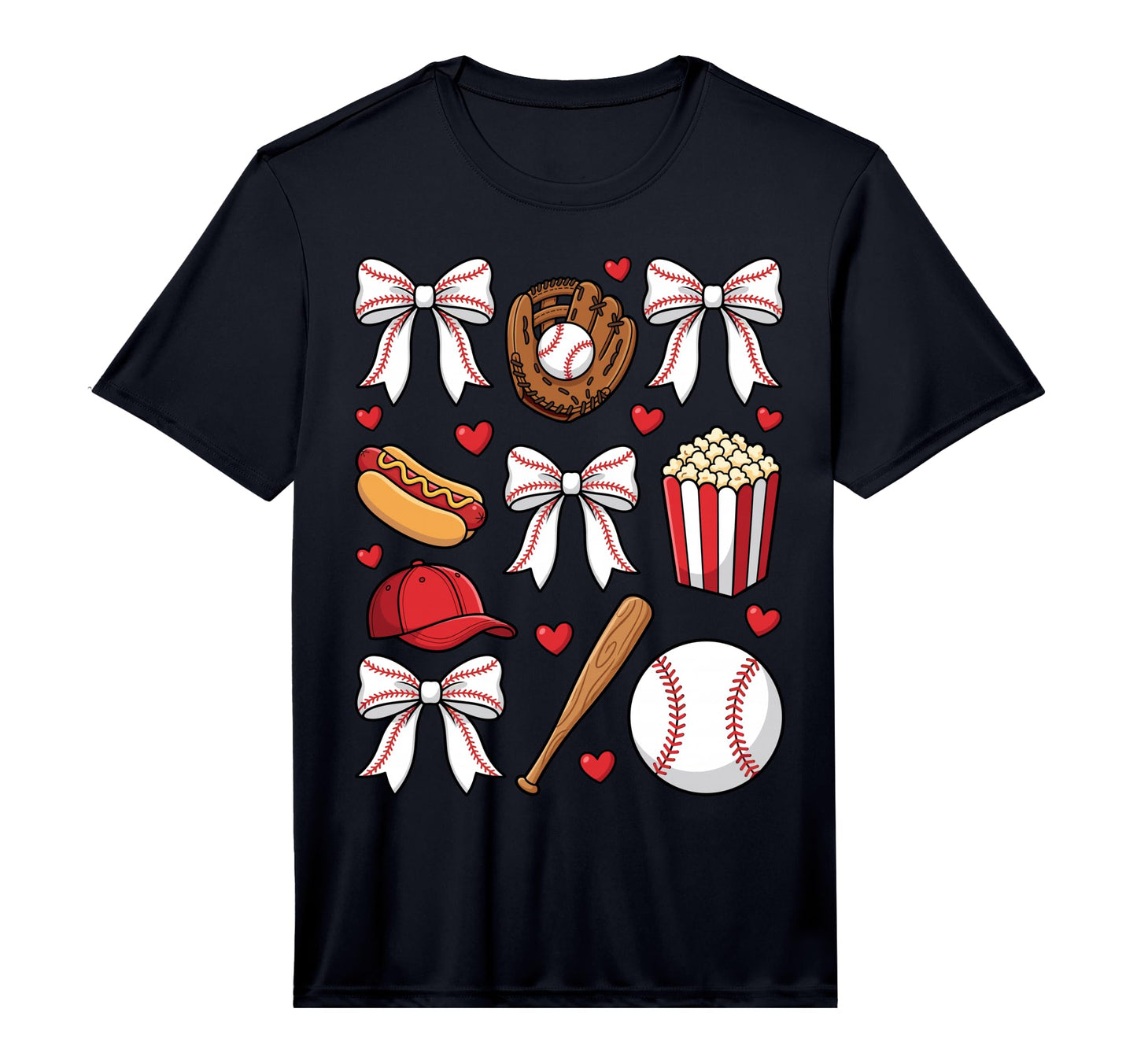 Mens Baseball Coquette Bow Mom Mama T-Shirt - Trendy Graphic for Adults - T-Shirt, Sweatshirt, Hoodie