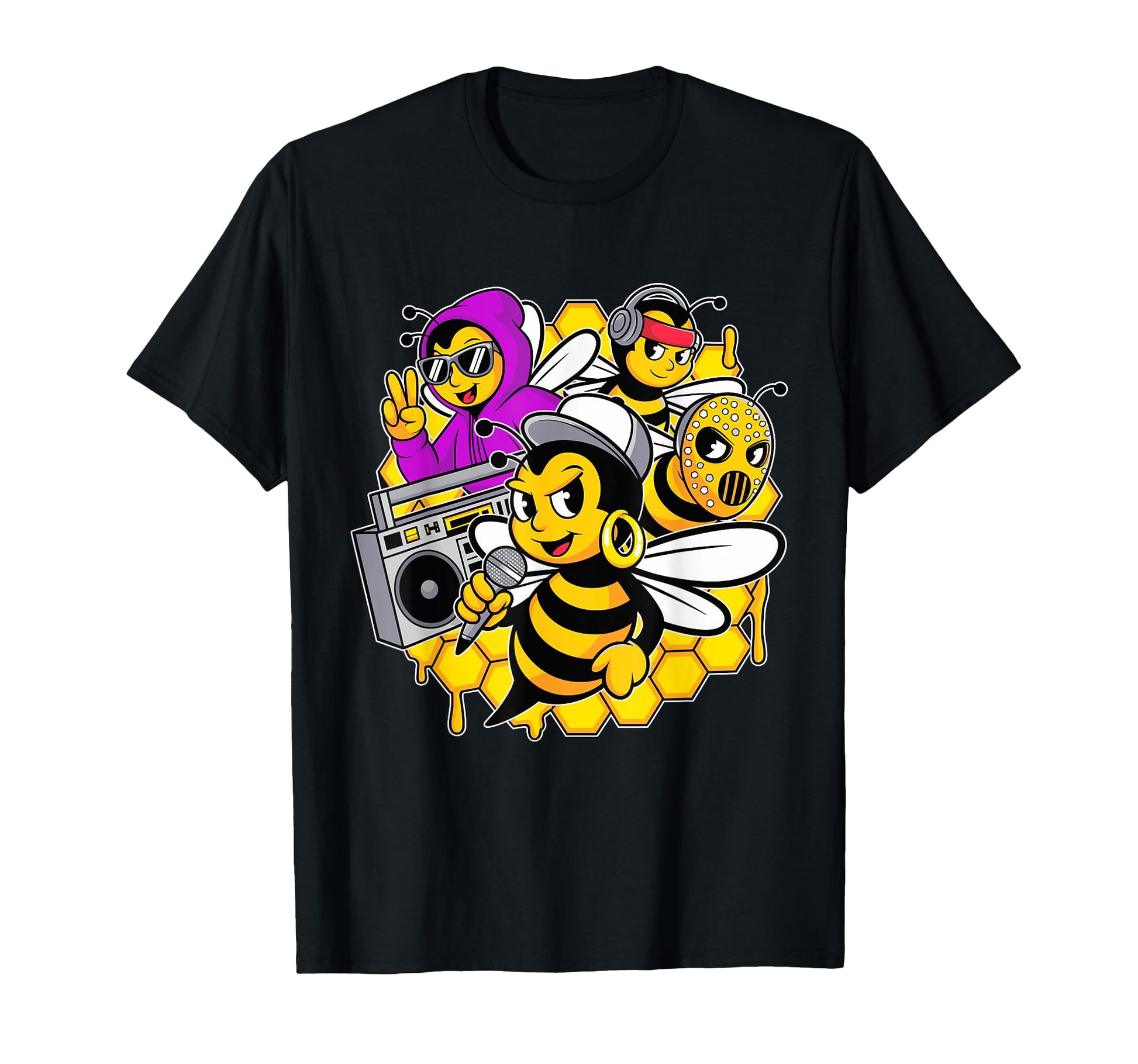 Bees Hip Hop Dance Crew Old School Rap T-Shirt - Unique Graphic for Adults - T-Shirt, Sweatshirt, Hoodie