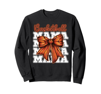 Basketball Mom Coquette Bow Sport Mama Sweatshirt - Novelty Apparel Unisex - T-Shirt, Sweatshirt, Hoodie