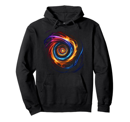 Spinning Rainbow Flame Whirlpools Hoodie - Custom Art Print Men Women - T-Shirt, Sweatshirt, Hoodie