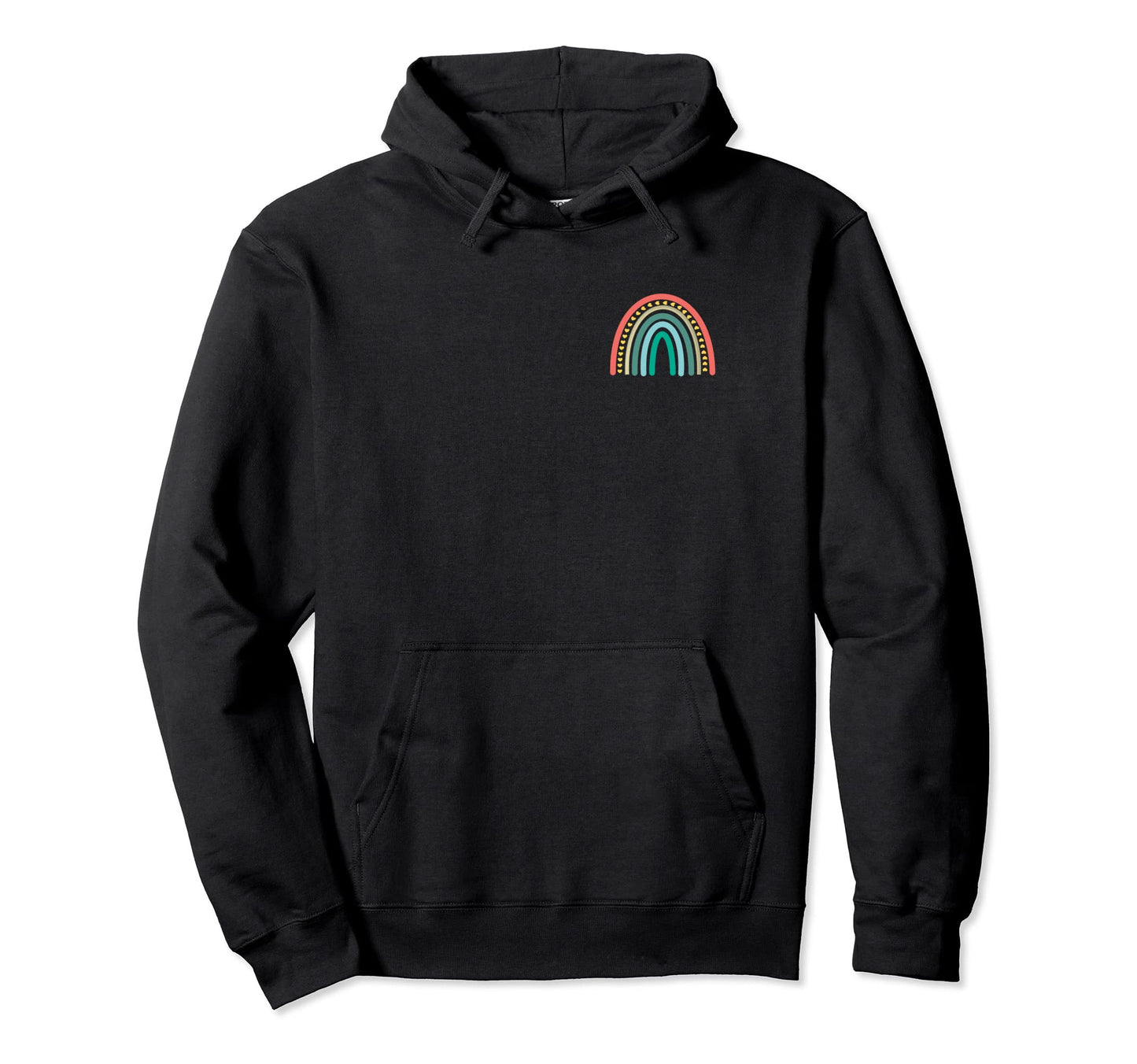 Subtle Boho Rainbow Stripes Pocket Hoodie - Casual Everyday Wear Unisex - T-Shirt, Sweatshirt, Hoodie