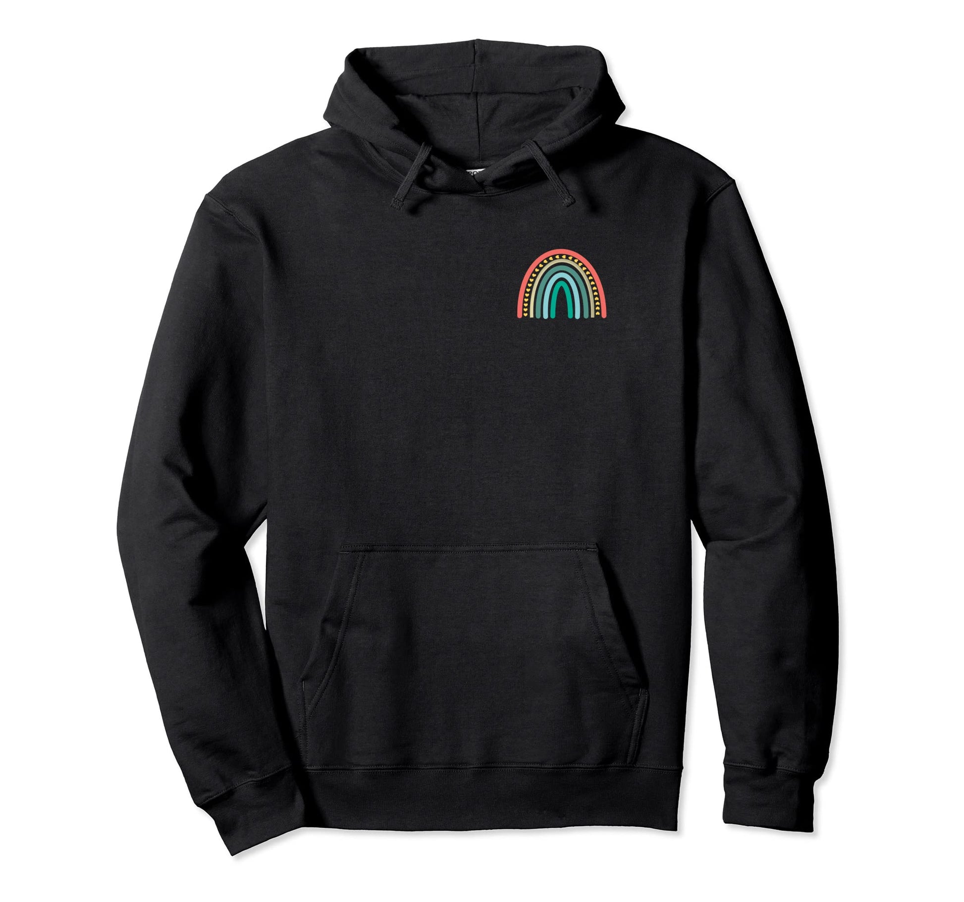 Subtle Boho Rainbow Stripes Pocket Hoodie - Casual Everyday Wear Unisex - T-Shirt, Sweatshirt, Hoodie