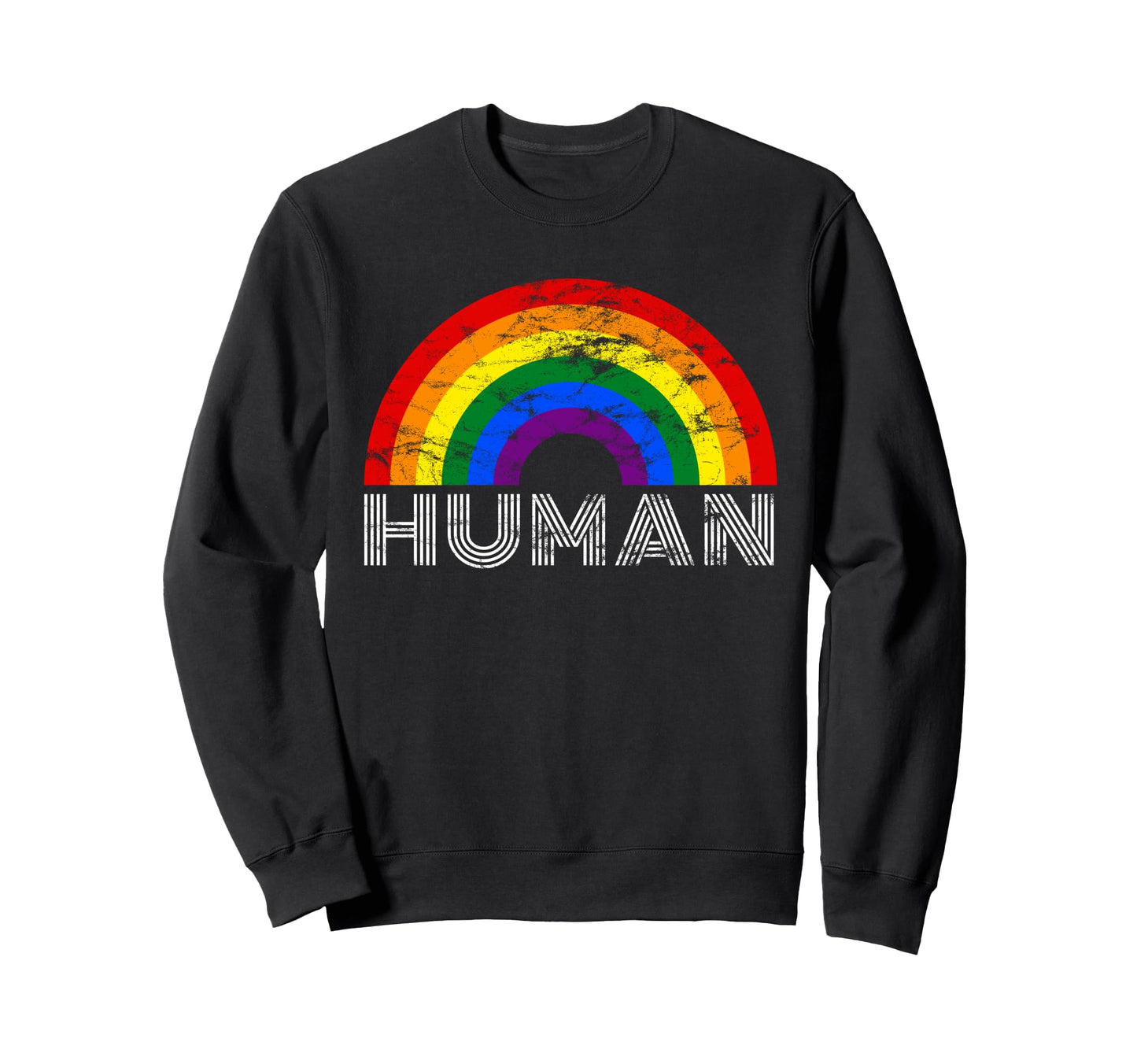 Human Rainbow Lgbtq Pride Gay Sweatshirt - Custom Art Print Men Women - T-Shirt, Sweatshirt, Hoodie