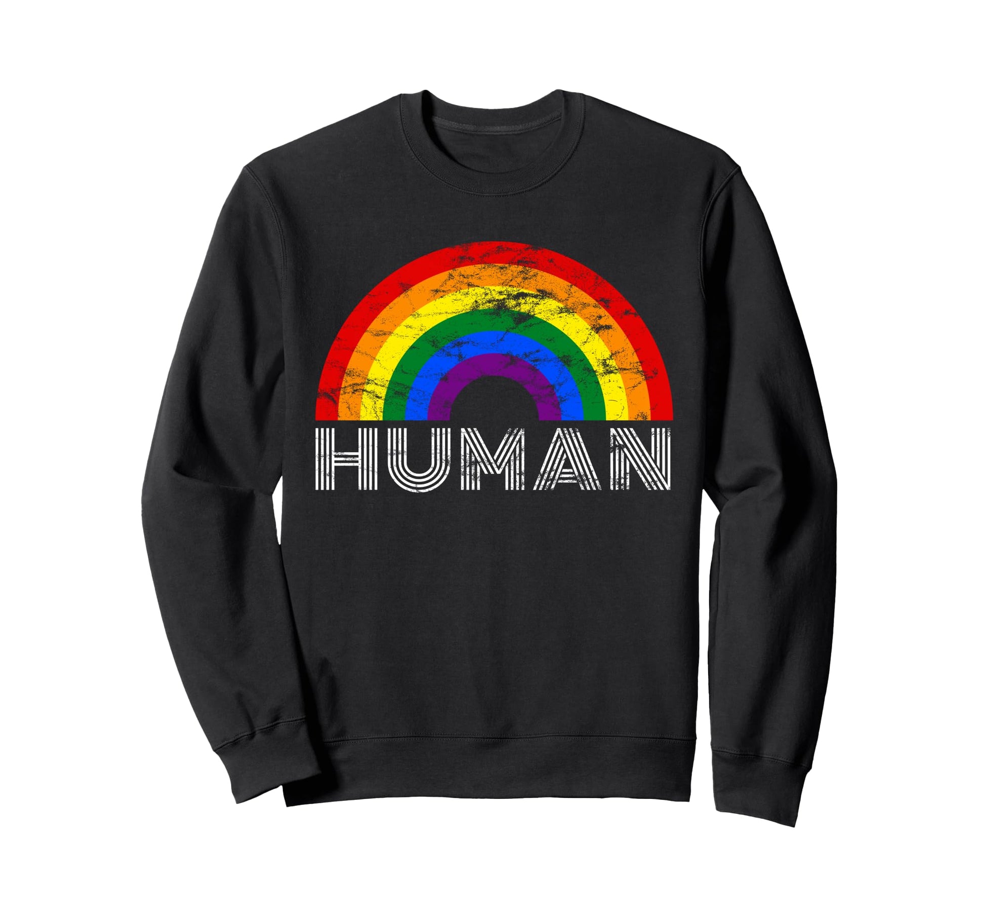 Human Rainbow Lgbtq Pride Gay Sweatshirt - Custom Art Print Men Women - T-Shirt, Sweatshirt, Hoodie