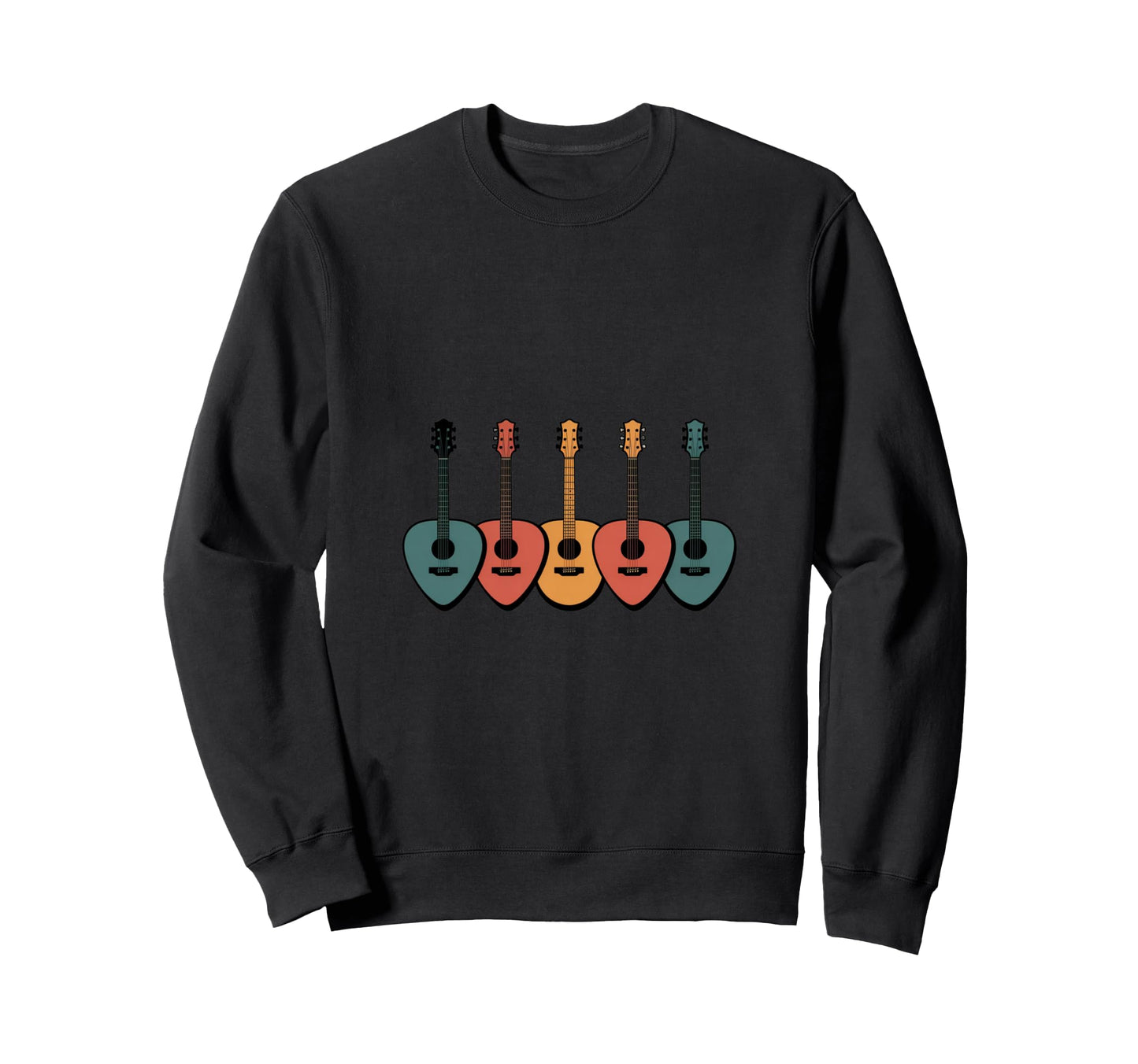 Colorful Acoustic Guitar Picks Sweatshirt - Novelty Apparel Men Women - T-Shirt, Sweatshirt, Hoodie