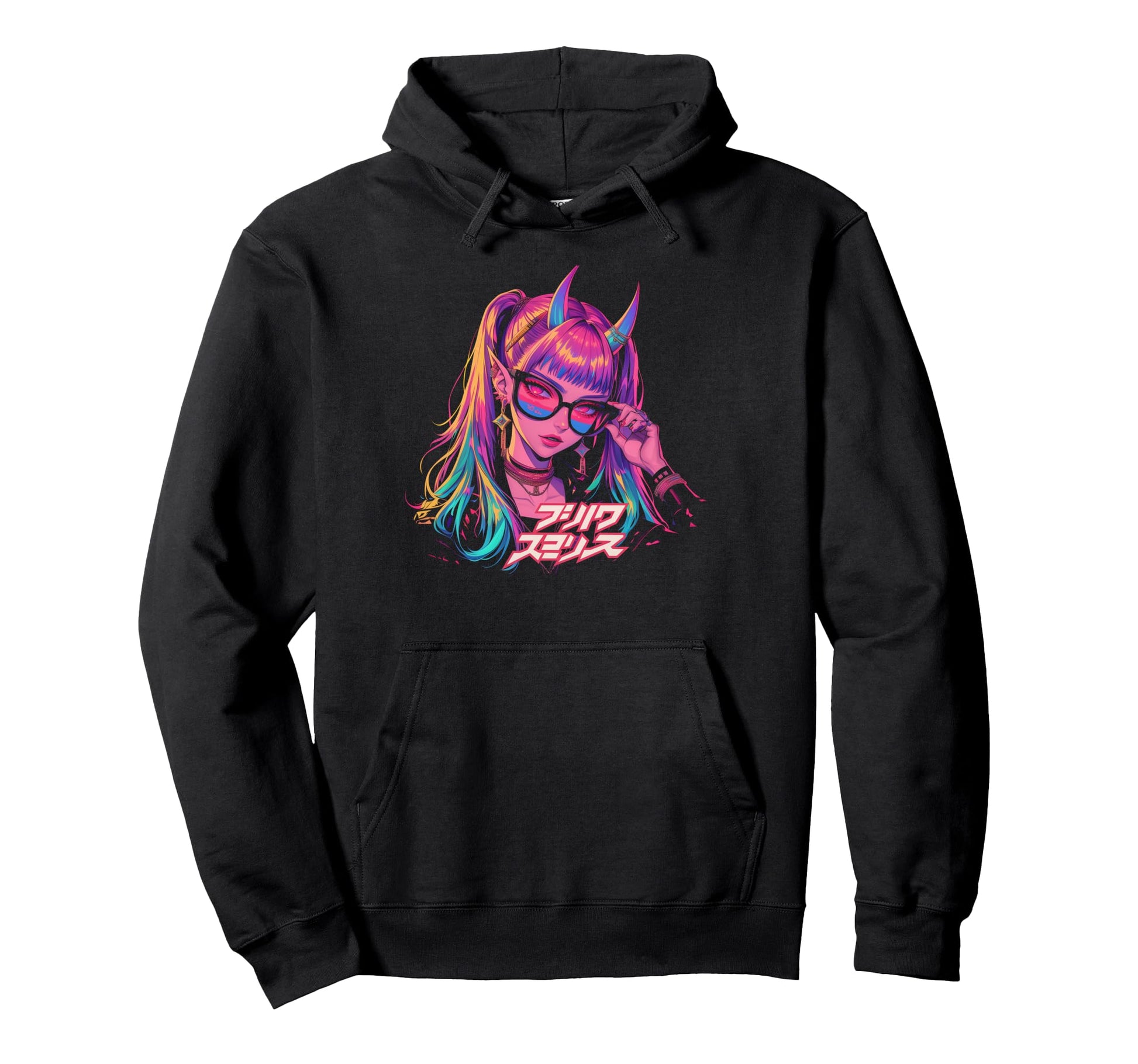 Goth Grunge Demon Anime Waifu Horror Alt Hoodie - Streetwear Style Unisex - T-Shirt, Sweatshirt, Hoodie