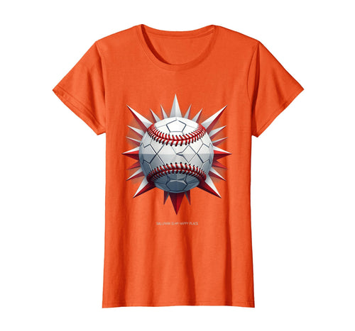 Ballpark Is My Happy Place Baseball T-Shirt - Minimalist Print Men Women - T-Shirt, Sweatshirt, Hoodie