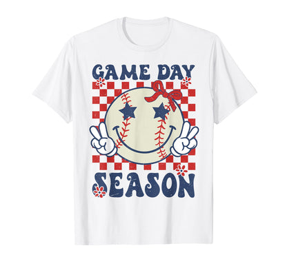Game Day Season Baseball Groovy Game T-Shirt - Trendy Graphic for Adults - T-Shirt, Sweatshirt, Hoodie