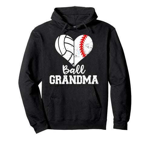 Ball Grandma Funny Baseball Volleyball Hoodie - Minimalist Print Unisex - T-Shirt, Sweatshirt, Hoodie