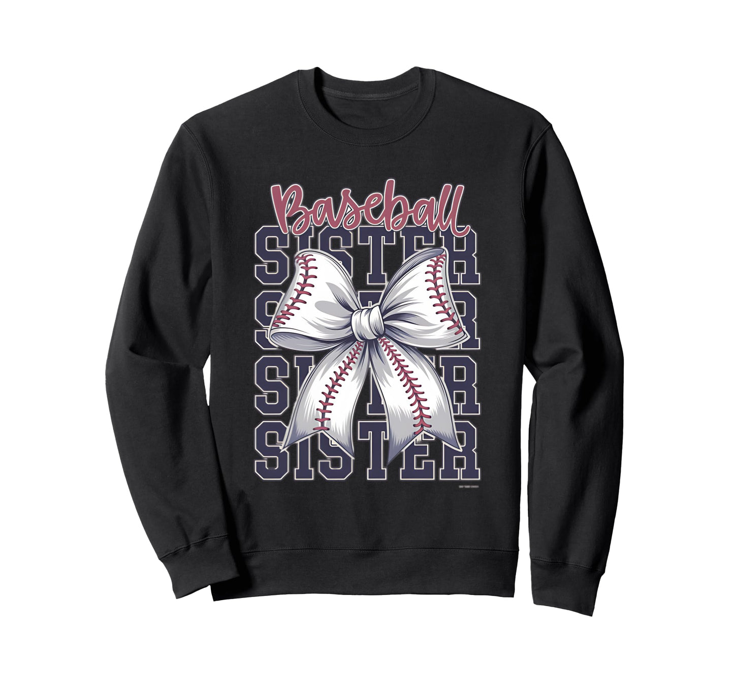 Baseball Sister Coquette Bow Sweatshirt - Minimalist Print Unisex - T-Shirt, Sweatshirt, Hoodie