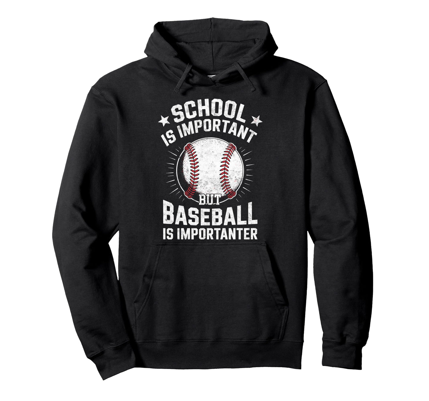 School Is Important But Baseball Is Hoodie - Aesthetic Graphic for Adults - T-Shirt, Sweatshirt, Hoodie