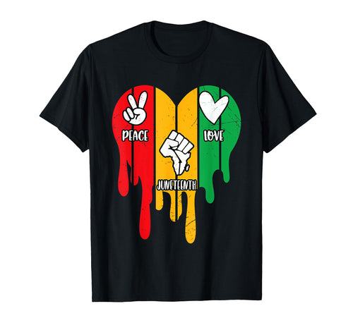 Peace Love Juneteenth T-Shirt - Minimalist Print Unisex - T-Shirt, Sweatshirt, Hoodie