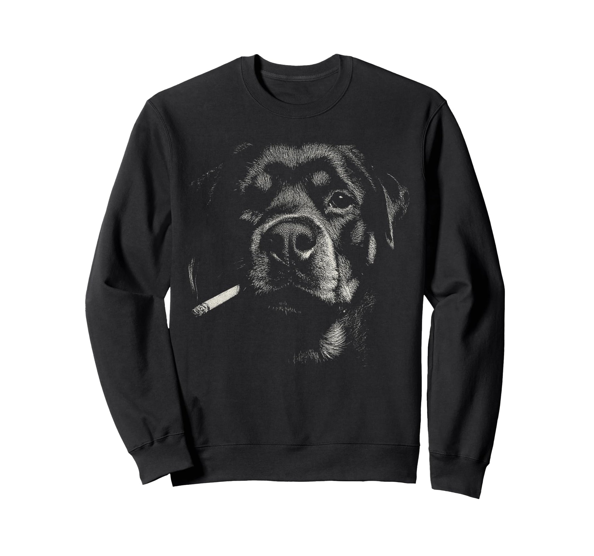 Rottweiler Dog Smoking Cigarette Meme Sweatshirt - Streetwear Style Unisex - T-Shirt, Sweatshirt, Hoodie