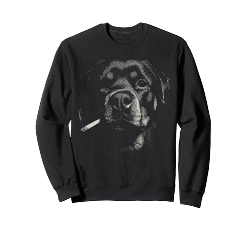 Rottweiler Dog Smoking Cigarette Meme Sweatshirt - Streetwear Style Unisex - T-Shirt, Sweatshirt, Hoodie