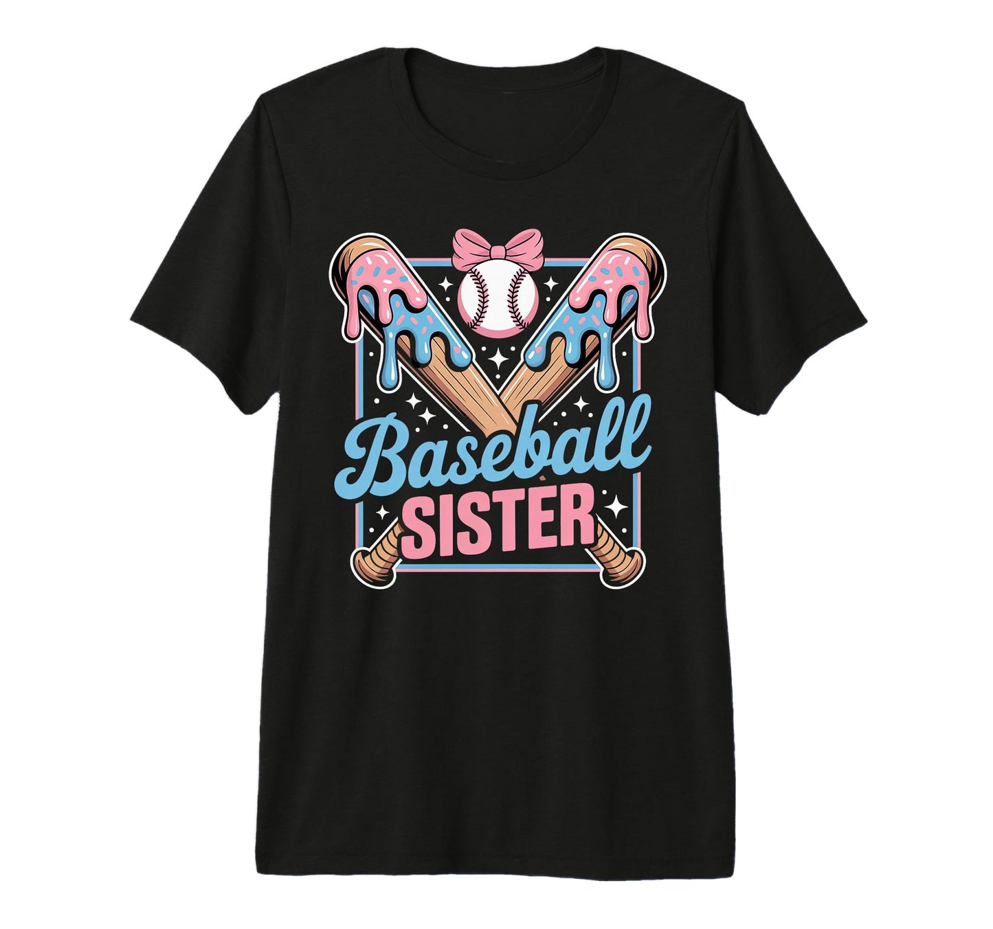 Baseball Sister Ice Cream Drip Game T-Shirt - Streetwear Style for Adults - T-Shirt, Sweatshirt, Hoodie