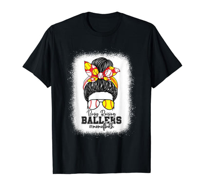 Busy Raising Ballers Softball Funny T-Shirt - Fun Novelty Design Men Women - T-Shirt, Sweatshirt, Hoodie