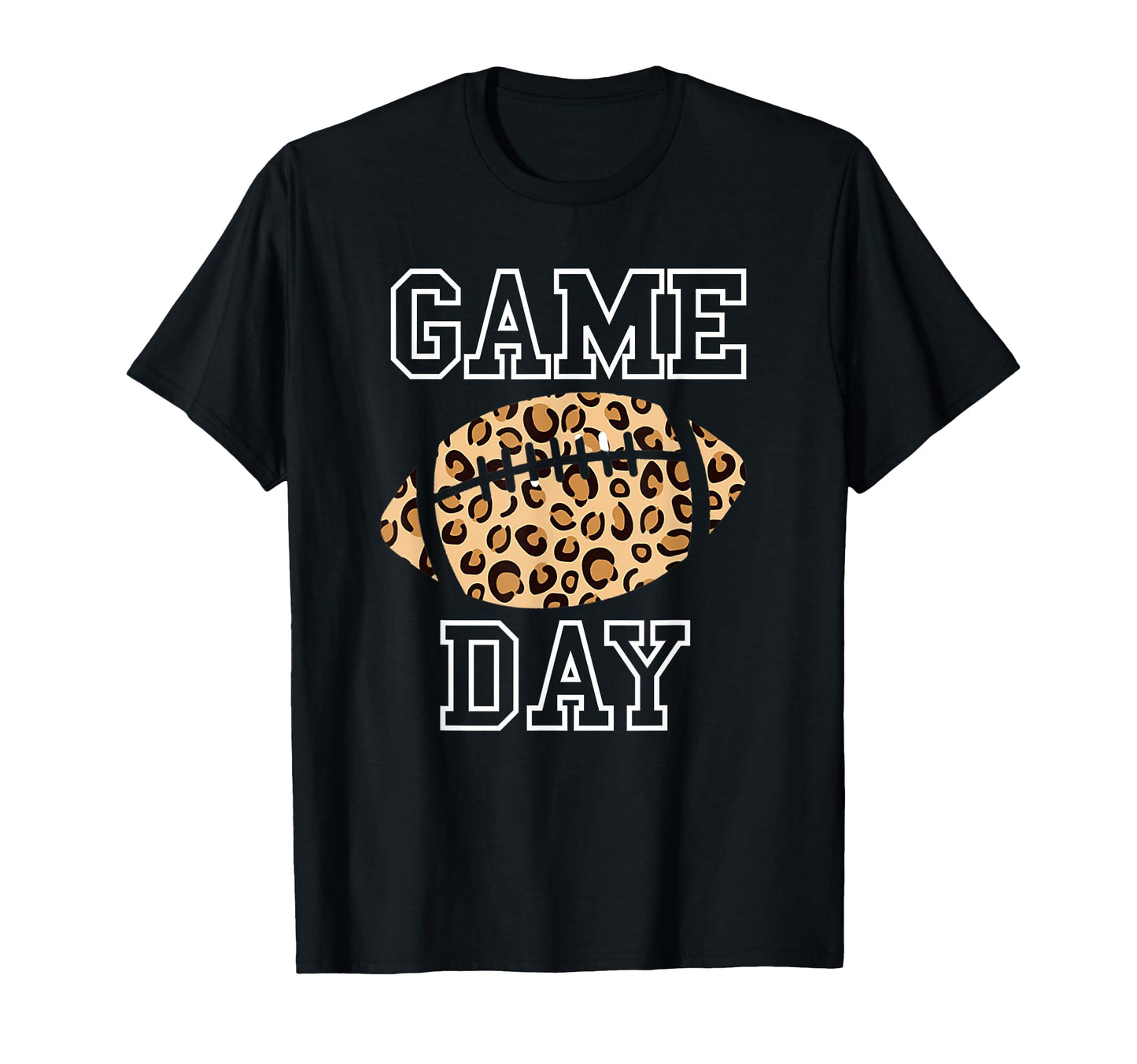 Game Day Football Mom Leopard Football T-Shirt - Minimalist Print Unisex - T-Shirt, Sweatshirt, Hoodie