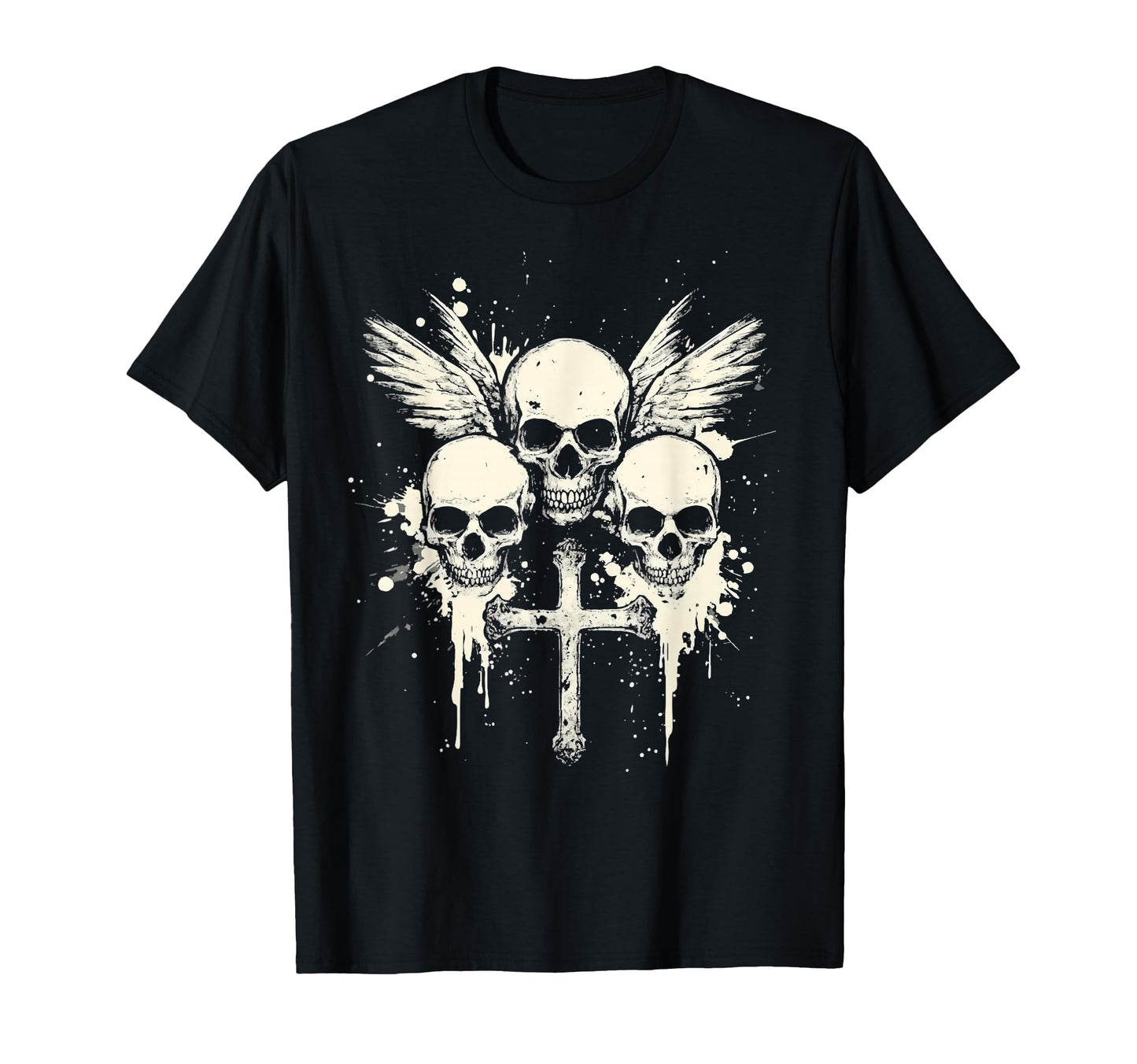 Skull Cross Goth Gothic Emo Alt Grunge T-Shirt - Fun Novelty Design Unisex - T-Shirt, Sweatshirt, Hoodie