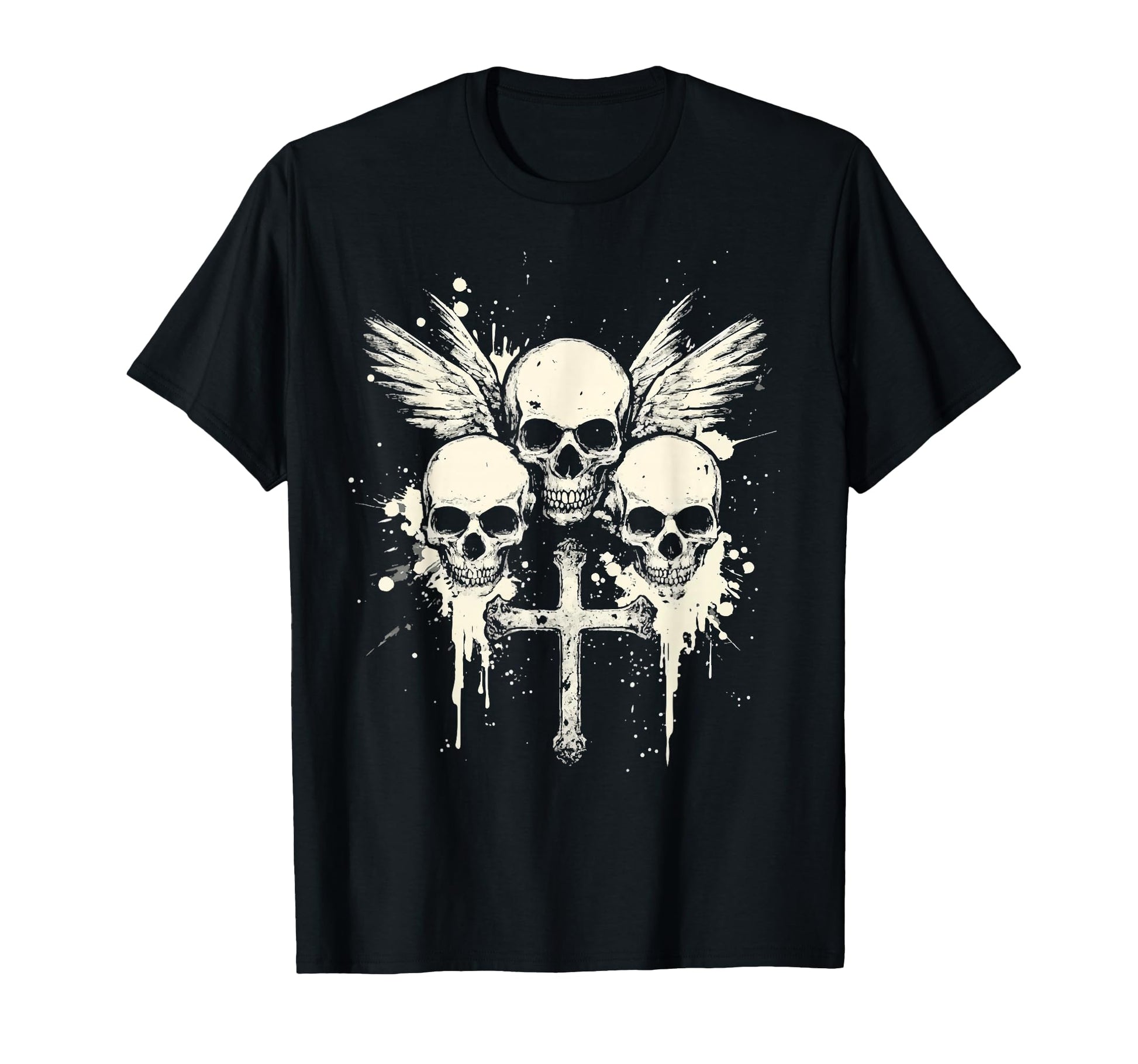 Skull Cross Goth Gothic Emo Alt Grunge T-Shirt - Fun Novelty Design Unisex - T-Shirt, Sweatshirt, Hoodie