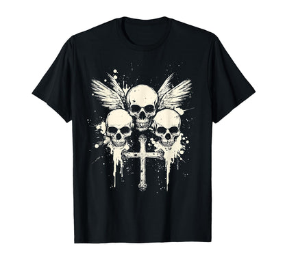 Skull Cross Goth Gothic Emo Alt Grunge T-Shirt - Fun Novelty Design Unisex - T-Shirt, Sweatshirt, Hoodie