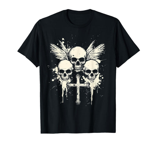 Skull Cross Goth Gothic Emo Alt Grunge T-Shirt - Fun Novelty Design Unisex - T-Shirt, Sweatshirt, Hoodie