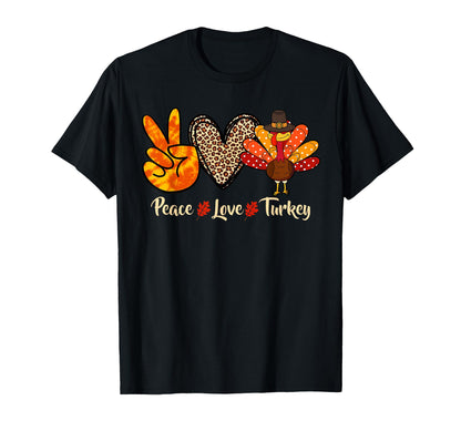 Peace Love Turkey Little Pilgrim T-Shirt - Novelty Apparel for Adults - T-Shirt, Sweatshirt, Hoodie