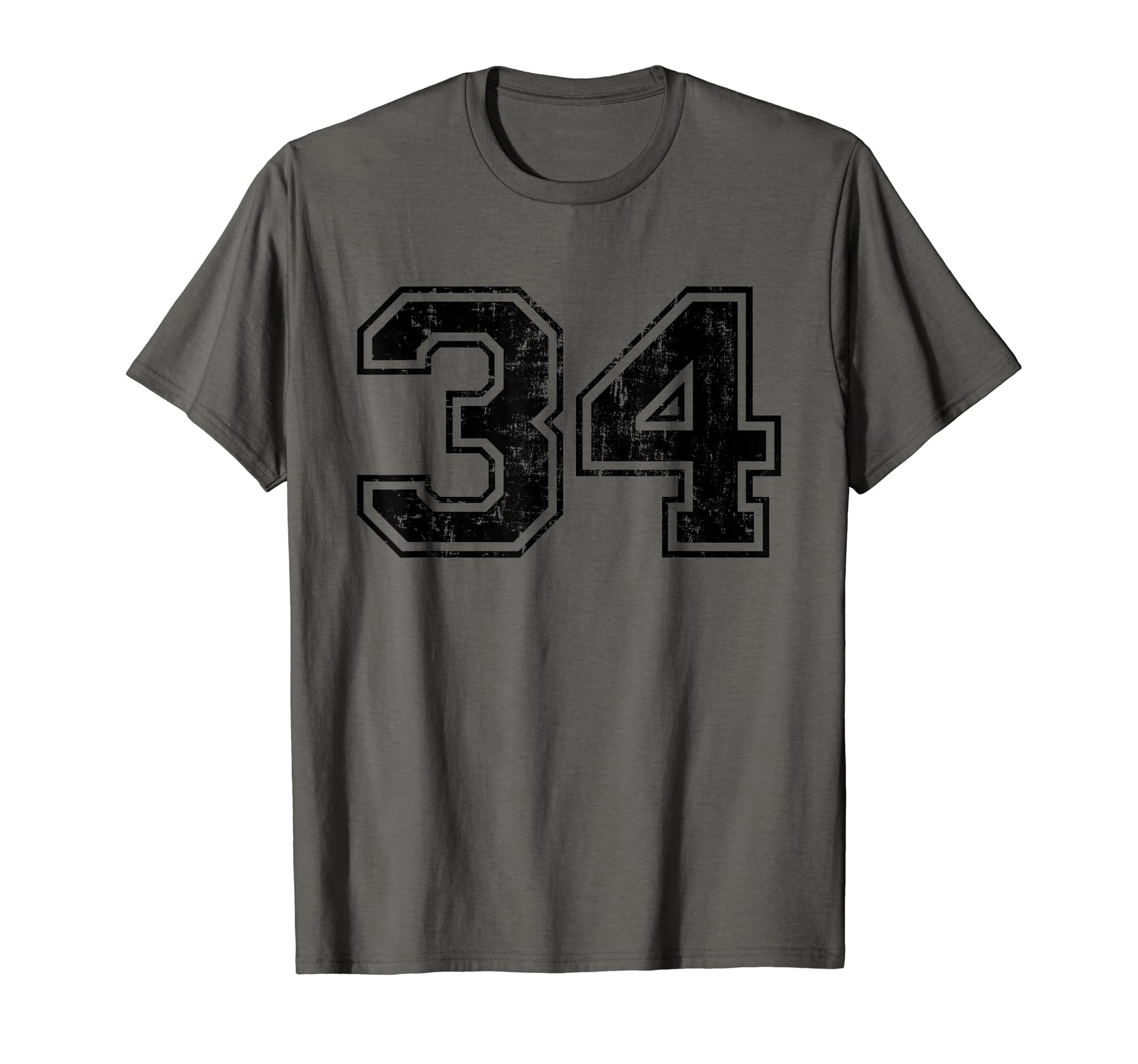 Number 34 Varsity Distressed Sport T-Shirt - Streetwear Style for Adults - T-Shirt, Sweatshirt, Hoodie