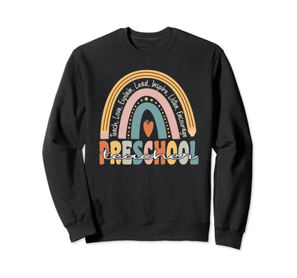 Preschool Teacher Groovy Sweatshirt - Casual Everyday Wear Men Women - T-Shirt, Sweatshirt, Hoodie