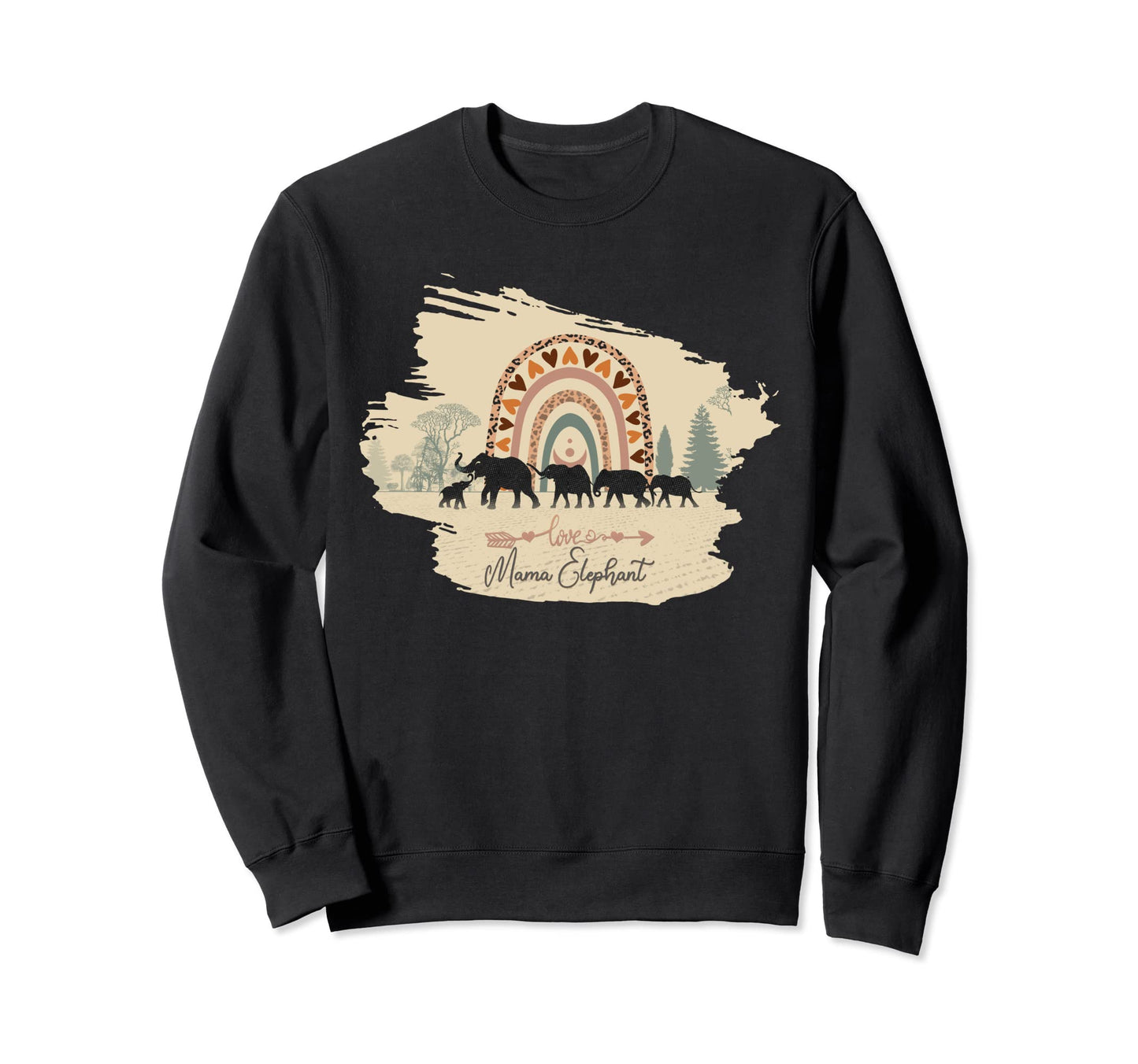 Mama Elephant Four Calves Sweatshirt - Aesthetic Graphic for Adults - T-Shirt, Sweatshirt, Hoodie
