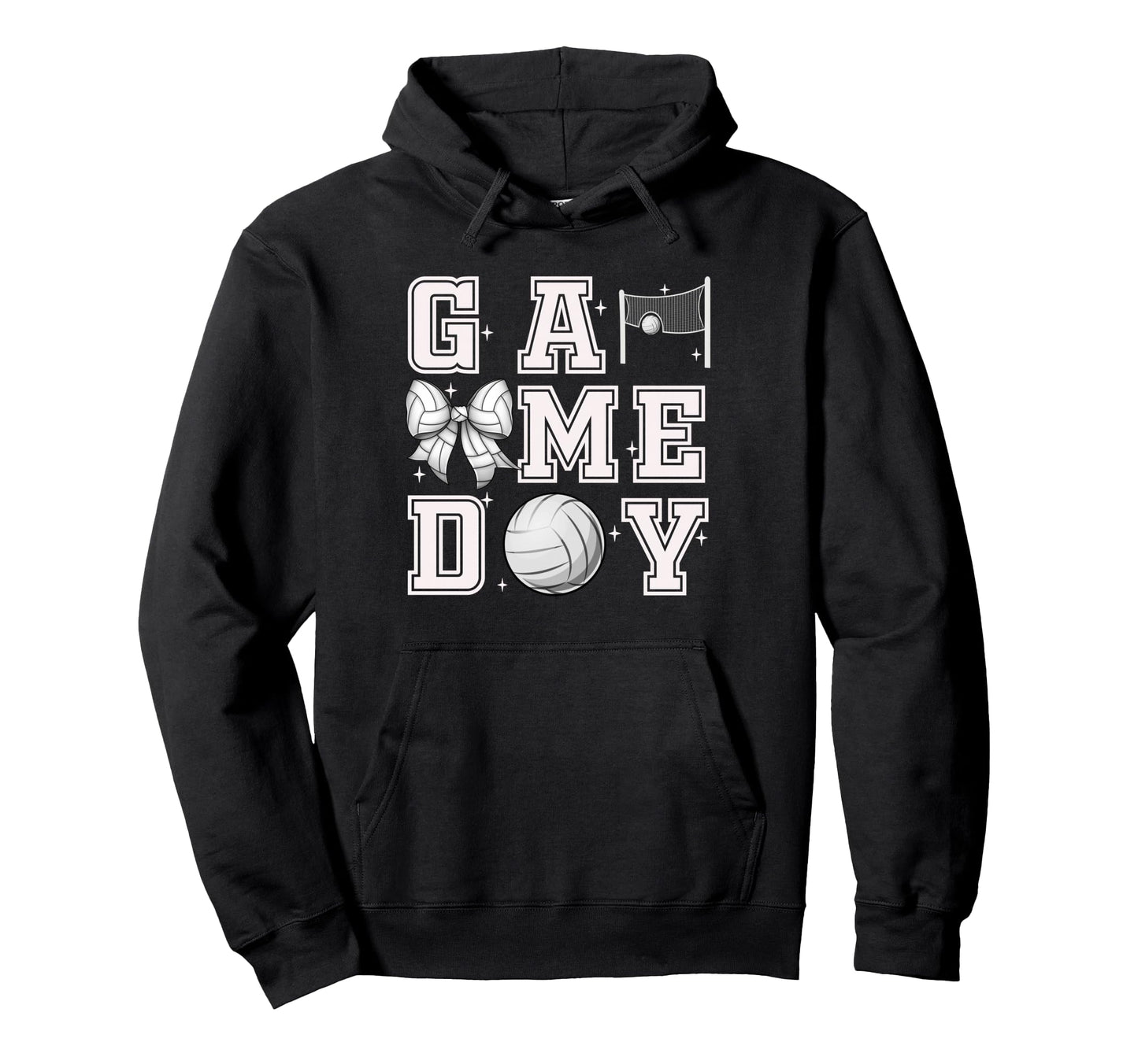 Volleyball Coquette Bow Gameday Hoodie - Fun Novelty Design Men Women - T-Shirt, Sweatshirt, Hoodie