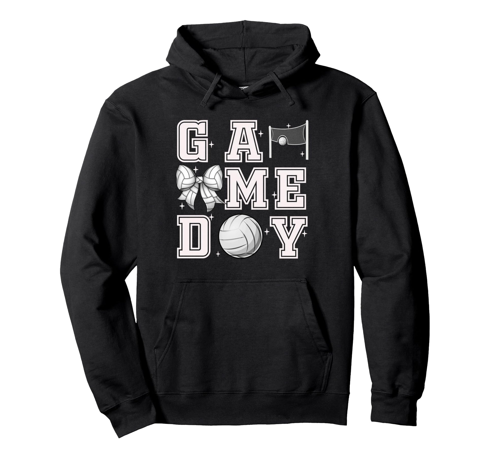 Volleyball Coquette Bow Gameday Hoodie - Fun Novelty Design Men Women - T-Shirt, Sweatshirt, Hoodie