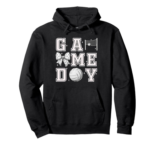 Volleyball Coquette Bow Gameday Hoodie - Fun Novelty Design Men Women - T-Shirt, Sweatshirt, Hoodie