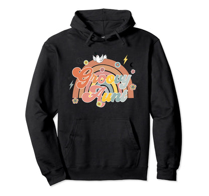 Groovy Aunt Matching Family Shower Party Hoodie - Streetwear Style Unisex - T-Shirt, Sweatshirt, Hoodie