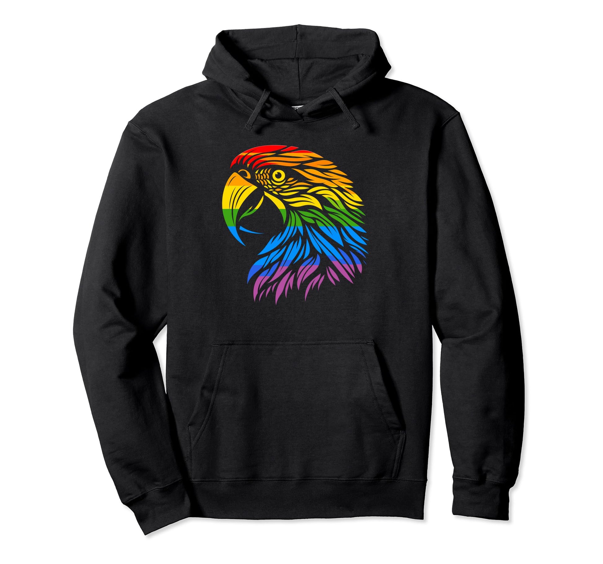 Parrot Rainbow Lgbt Lesbian Gay Pride Hoodie - Custom Art Print Men Women - T-Shirt, Sweatshirt, Hoodie