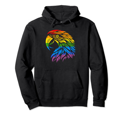 Parrot Rainbow Lgbt Lesbian Gay Pride Hoodie - Custom Art Print Men Women - T-Shirt, Sweatshirt, Hoodie