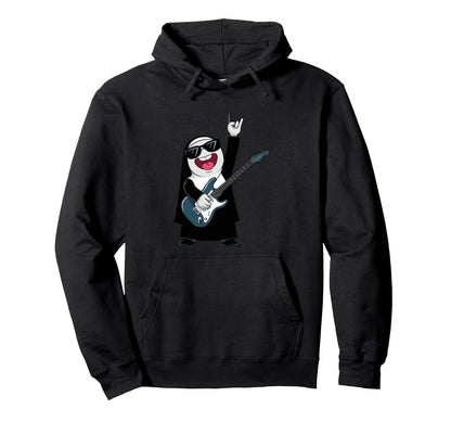 Funny Nun Guitar Player Rock Music Hoodie - Minimalist Print for Adults - T-Shirt, Sweatshirt, Hoodie
