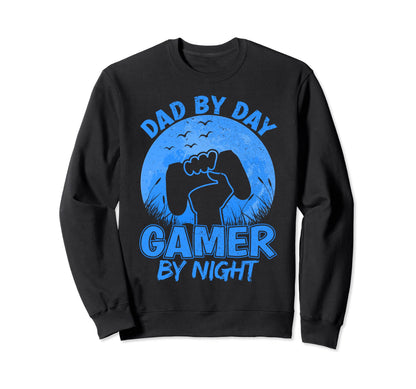 Dad Day Gamer Night Funny Gaming Sweatshirt - Minimalist Print Men Women - T-Shirt, Sweatshirt, Hoodie