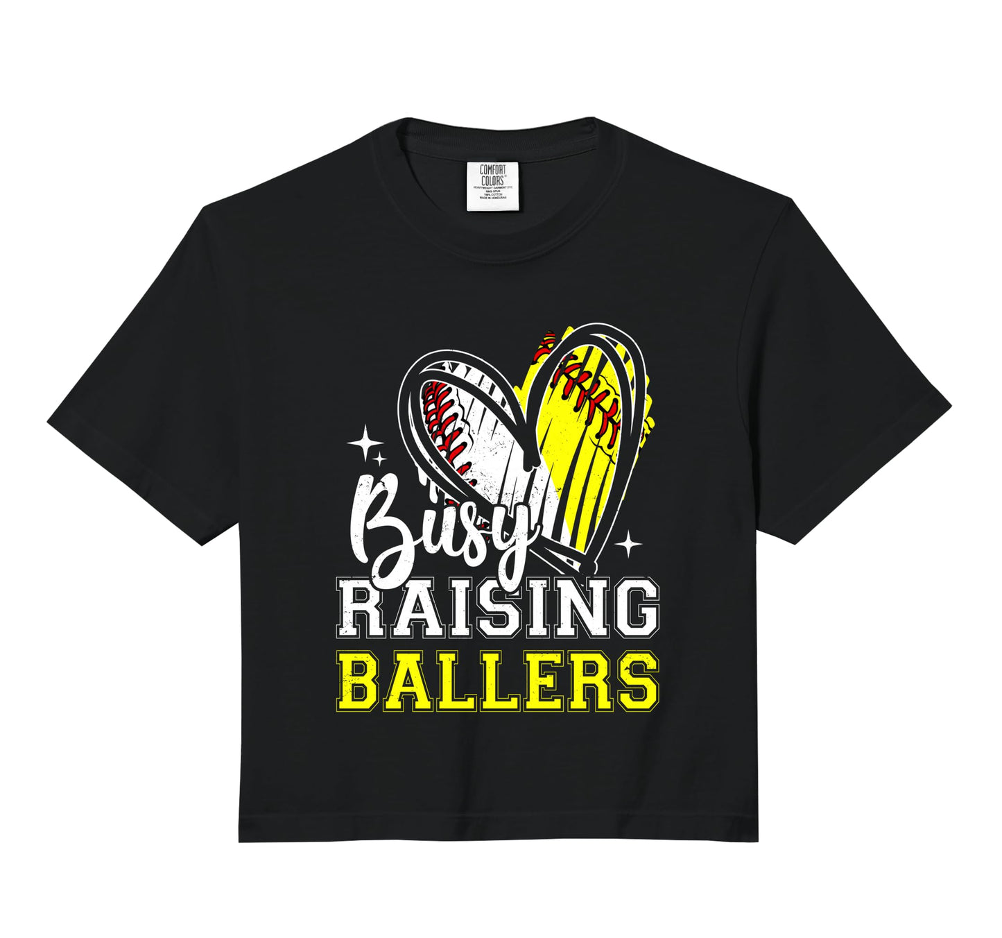 Busy Raising Ballers Heart Softball Sweatshirt - Novelty Apparel Men Women - T-Shirt, Sweatshirt, Hoodie